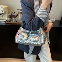 Women's Medium Pu Leather Solid Color Streetwear Square Zipper Underarm Bag main image 2