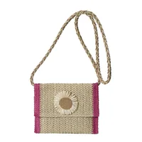Women's Medium Braid Solid Color Vacation Square Flip Cover Crossbody Bag main image 3
