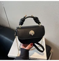 Women's Small Pu Leather Solid Color Streetwear Semicircle Flip Cover Saddle Bag sku image 1
