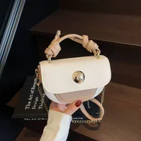 Women's Small Pu Leather Solid Color Streetwear Semicircle Flip Cover Saddle Bag main image 4