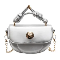 Women's Small Pu Leather Solid Color Streetwear Semicircle Flip Cover Saddle Bag main image 3