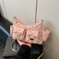 Women's Medium Pu Leather Solid Color Streetwear Square Zipper Underarm Bag sku image 8