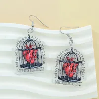 1 Pair Exaggerated Funny Letter Heart Shape Acrylic Drop Earrings main image 1