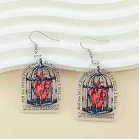 1 Pair Exaggerated Funny Letter Heart Shape Acrylic Drop Earrings main image 5