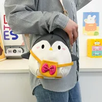 Kid'S Women's Canvas Animal Cartoon Cute Oval Zipper Crossbody Bag main image 3