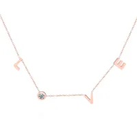 Lady Sexy Shiny Letter Titanium Steel 18K Gold Plated Unisex Pendant Necklace main image 4