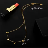 Lady Sexy Shiny Letter Titanium Steel 18K Gold Plated Unisex Pendant Necklace main image 2