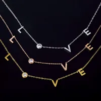 Lady Sexy Shiny Letter Titanium Steel 18K Gold Plated Unisex Pendant Necklace main image 1
