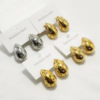 1 Pair Luxurious Queen Water Droplets 304 Stainless Steel 18K Gold Plated Ear Studs main image 1