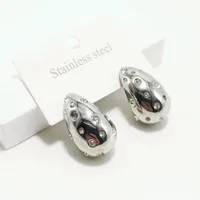 1 Pair Luxurious Queen Water Droplets 304 Stainless Steel 18K Gold Plated Ear Studs sku image 2
