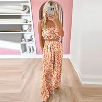Daily Selfie Women's Vintage Style Bohemian Plant Flowers Polyester Pant Co-ord Set Shorts Sets main image 2
