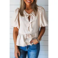 Women's Blouse Half Sleeve Blouses Temperament Commuter Solid Color main image 1