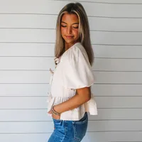 Women's Blouse Half Sleeve Blouses Temperament Commuter Solid Color main image 3