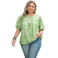 T-shirt Half Sleeve Plus Size Tops Sweet Artistic Geometric main image 5