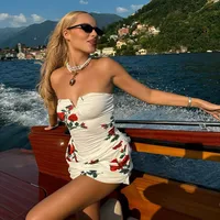 Women's One-Step Skirt Casual Elegant Strapless Sleeveless Flower Above Knee Holiday Banquet Daily main image 1