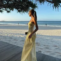 Women's A- Line Skirt Elegant European And American Wind Streetwear Strap Sleeveless Solid Color Maxi Long Dress Casual Banquet Street main image 4