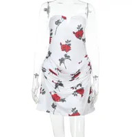 Women's One-Step Skirt Casual Elegant Strapless Sleeveless Flower Above Knee Holiday Banquet Daily sku image 1