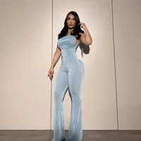 Women's Casual Banquet Casual European And American Wind Streetwear Solid Color Full Length Jumpsuits main image 2