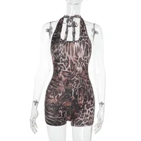 Women's Weekend Date Sexy Leopard Shorts Rompers main image 5