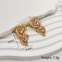 Vacation Classic Style Snakeskin Enamel 304 Stainless Steel 18K Gold Plated Earrings sku image 15