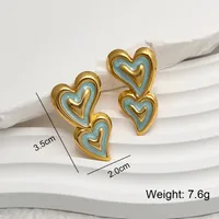 Vacation Classic Style Snakeskin Enamel 304 Stainless Steel 18K Gold Plated Earrings sku image 14