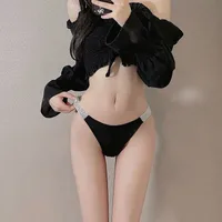 Color Block Low Waist Thong Panties main image 3