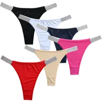 Color Block Low Waist Thong Panties main image 6