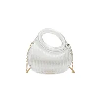 Transparent Gold Silver Acrylic Solid Color Oval sku image 1