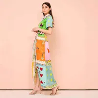 Women's Sheath Dress Elegant Vacation Streetwear Turndown Short Sleeve Printing Maxi Long Dress Holiday Daily main image 1