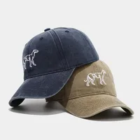 Unisex Casual Retro Simple Style Dog Embroidery Curved Eaves Baseball Cap main image 2