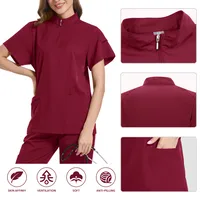 Sterile Operating Room Zipped Stand Collar Lab Coat Hand Washing Suit Straight-Leg Pants Solid Color Doctor Nurse Work Clothes main image 3