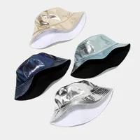 Unisex Casual Elegant Simple Style Solid Color Curved Eaves Bucket Hat main image 2