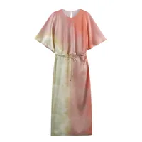 Wholesale Women's Elegant Vacation Color Block Gradient Color Casual Holiday Tea Party Round Neck Half Sleeve Sheath Dress main image 2
