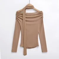 Women's T-shirt Long Sleeve T-Shirts Streetwear Solid Color sku image 5