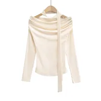 Women's T-shirt Long Sleeve T-Shirts Streetwear Solid Color sku image 1