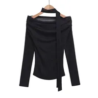 Women's T-shirt Long Sleeve T-Shirts Streetwear Solid Color sku image 7