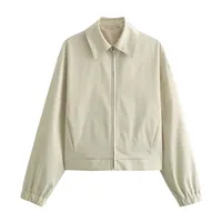 Women's Elegant Solid Color Zipper Coat sku image 1
