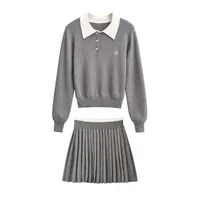 Holiday Daily Women's Elegant Streetwear Solid Color Knit Skirt Co-ord Set Shorts Sets main image 2