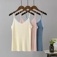 Women's Camisole Tank Tops Lace Sweet Spicy Wind Solid Color main image 1