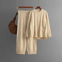 Casual Daily Women's Casual Simple Style Commute Style Solid Color Viscose Fiber Knit Leisure Suit Shorts Sets sku image 2