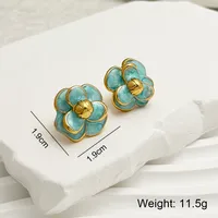 Vacation Classic Style Snakeskin Enamel 304 Stainless Steel 18K Gold Plated Earrings sku image 12