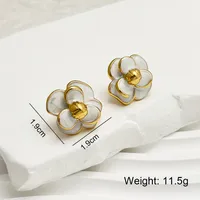 Vacation Classic Style Snakeskin Enamel 304 Stainless Steel 18K Gold Plated Earrings sku image 11
