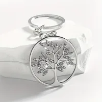 1 Piece Shiny Life Tree Alloy Inlay Rhinestones Keychain main image 1