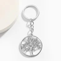 1 Piece Shiny Life Tree Alloy Inlay Rhinestones Keychain main image 3