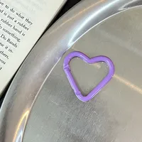 New Color Paint Love Heart-shaped Aluminum Alloy Mountaineering Buckle Hanging Buckle DIY Jewelry Women's Miu Bag Pendant Keychain sku image 24