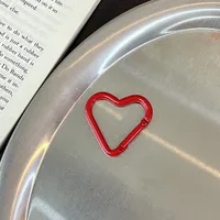 New Color Paint Love Heart-shaped Aluminum Alloy Mountaineering Buckle Hanging Buckle DIY Jewelry Women's Miu Bag Pendant Keychain sku image 25