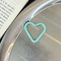 New Color Paint Love Heart-shaped Aluminum Alloy Mountaineering Buckle Hanging Buckle DIY Jewelry Women's Miu Bag Pendant Keychain sku image 31