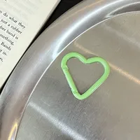 New Color Paint Love Heart-shaped Aluminum Alloy Mountaineering Buckle Hanging Buckle DIY Jewelry Women's Miu Bag Pendant Keychain sku image 34