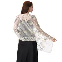 Hot New Arrival Sequin Shawl Wedding Dress Evening Dress Cheongsam Shawl Bridesmaid Shawl Scarf Women sku image 4