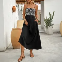 Women's Strap Dress Elegant Simple Style Strap Sleeveless Flower Midi Dress Holiday Daily main image 1